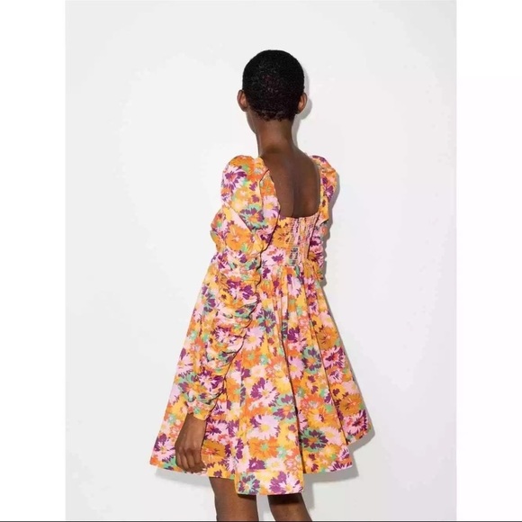 Zimmermann Violet Orange Yellow Ruched Ruffled Sundress Size XS Petite (0P) - Picture 3 of 11